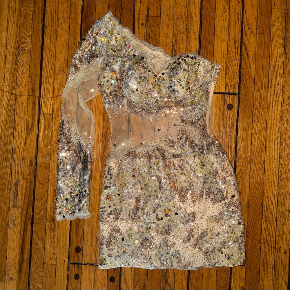 GOLD One Shoulder Dress